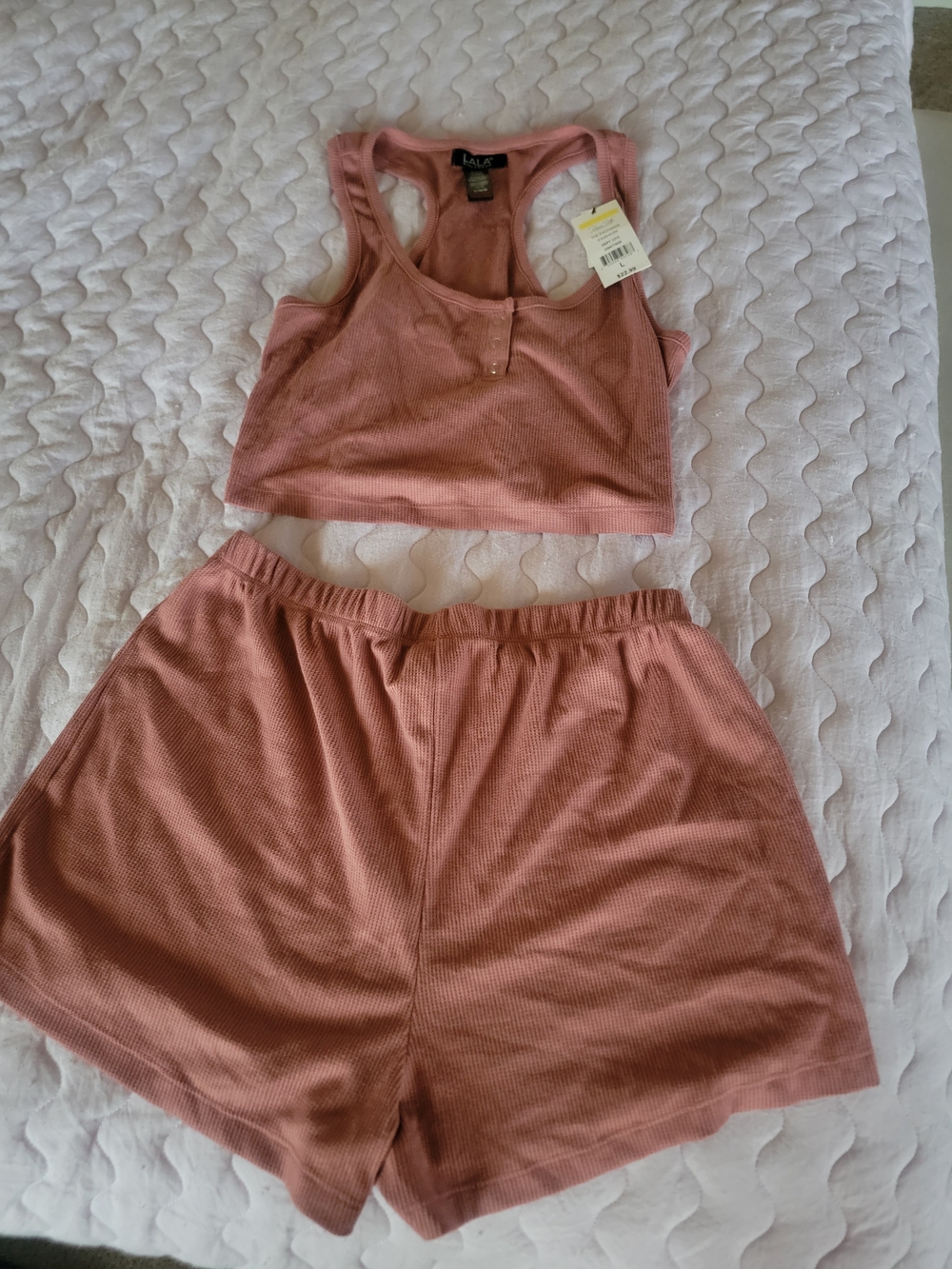 LuLaRoe Mauve Ribbed Lounge Tank & Shorts Set